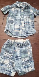 Blue Plaid  Gap Short Sets
